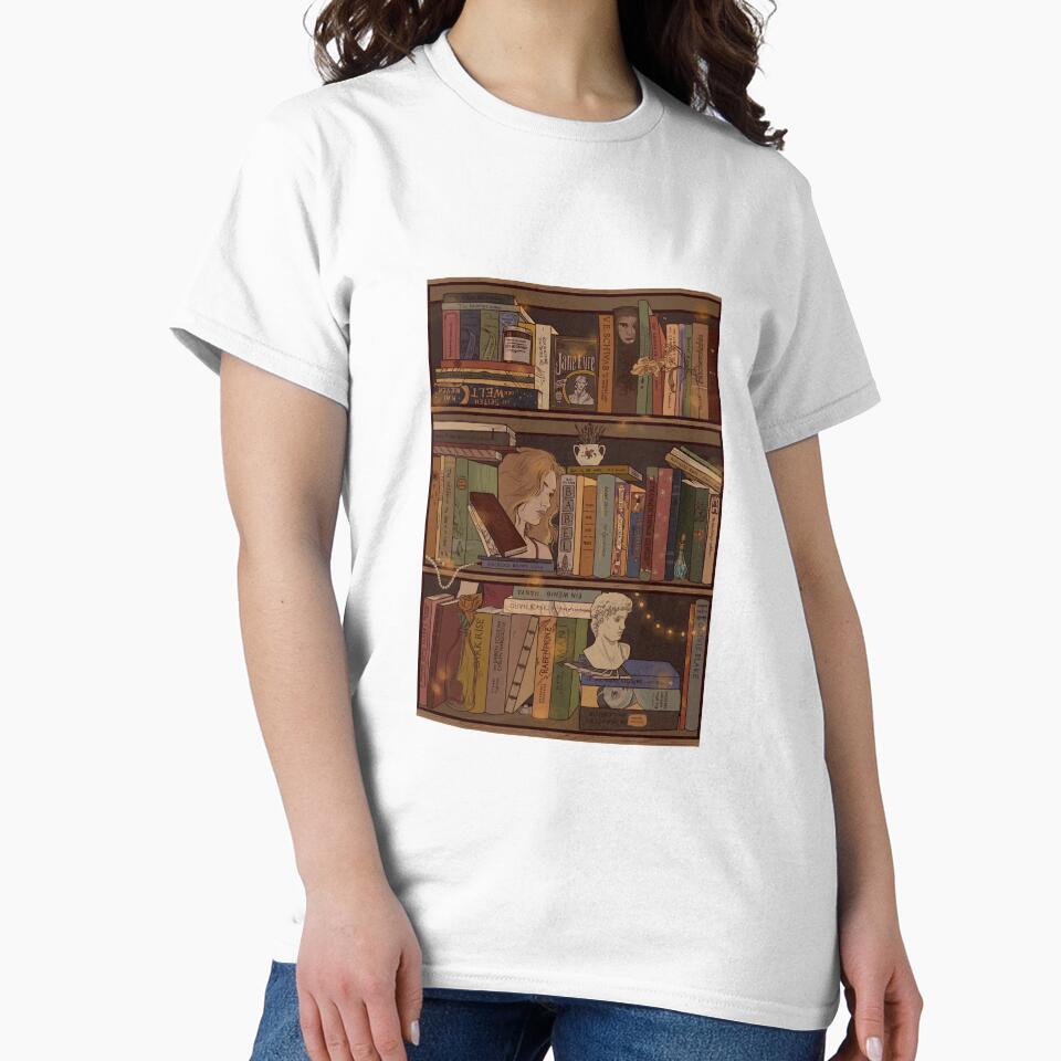 Bookshelf Dark Academia by Munaalunaa T-Shirts, Hoodie, Sweatshirt | BlankRebels.com (Image 2)