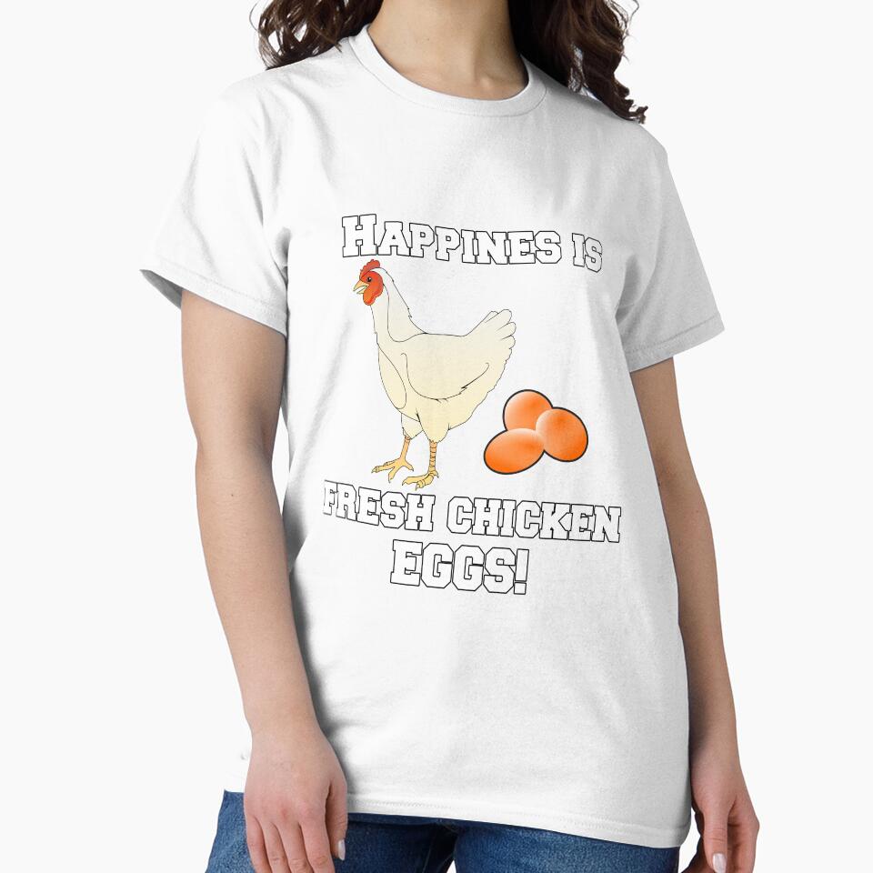Funny Chicken Farmer Humor Happiness Is Fresh Chicken Eggs by fantasticdesign