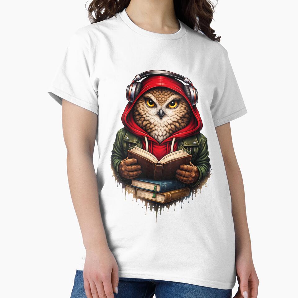 Book Reader Owl – Cozy Intellectual Streetwear Animal Art by ColorSplash123