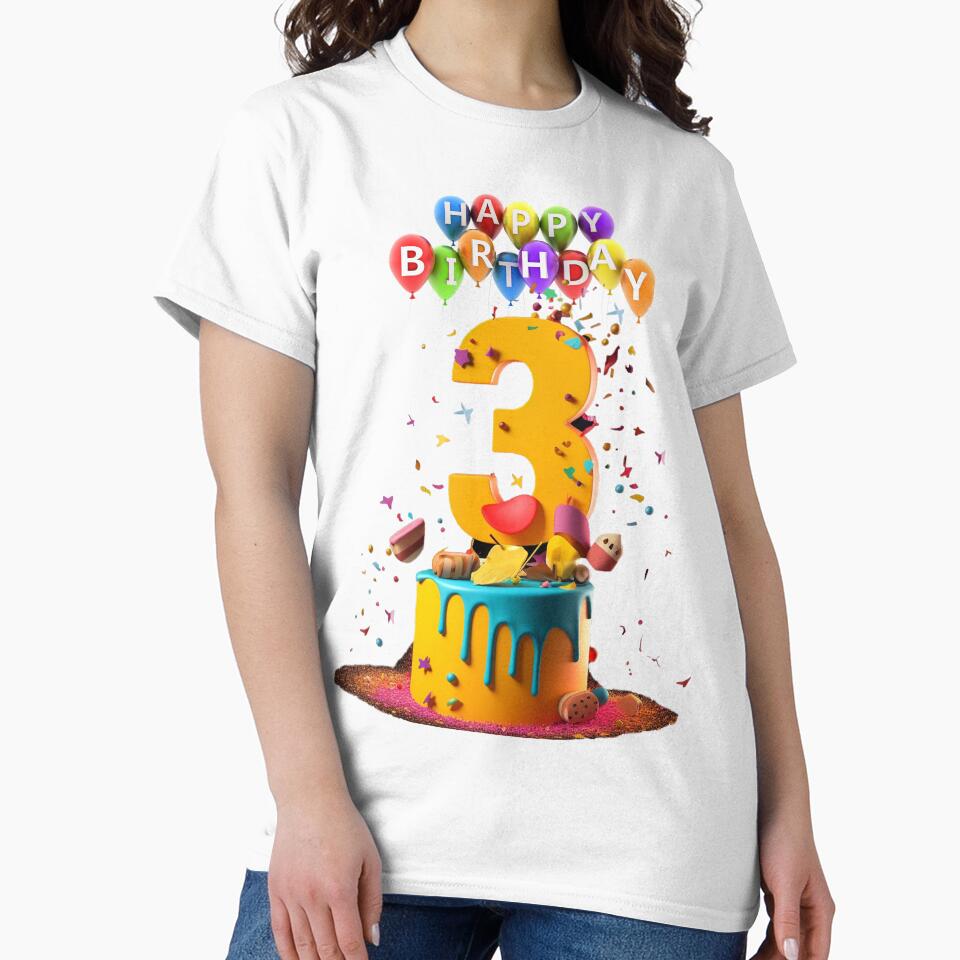 Happy Birthday for 3 year by Krisekk T-Shirts, Hoodie, Sweatshirt | BlankRebels.com (Image 2)