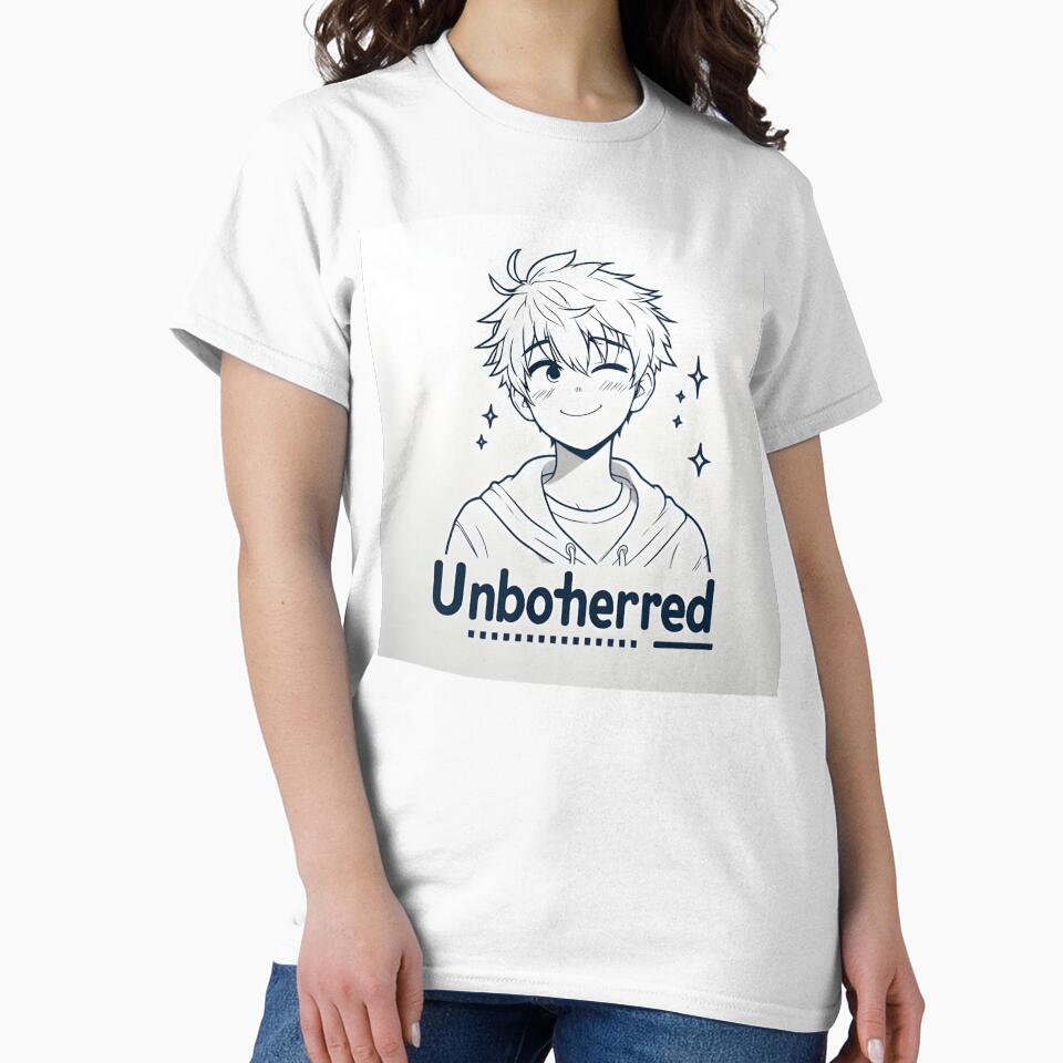 Unbothered Anime Boy Art | Cute Minimalist Calm Mindset Anime Illustration by shopwithcare T-Shirts, Hoodie,... (Image 2)
