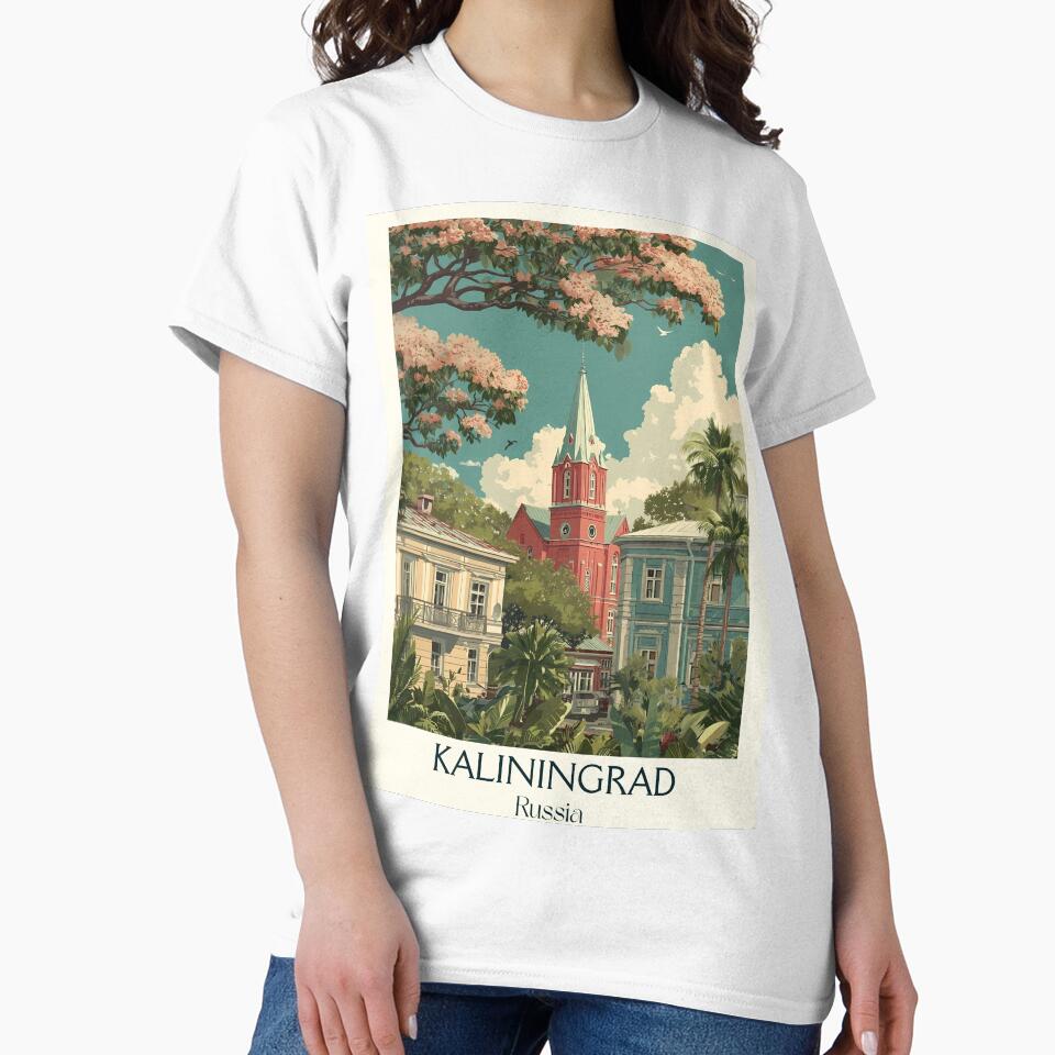 Kaliningrad Baltic Seaside Historic Cityscape Retro Poster by TuncGK T-Shirts, Hoodie, Sweatshirt | BlankRebels.com (Image 2)