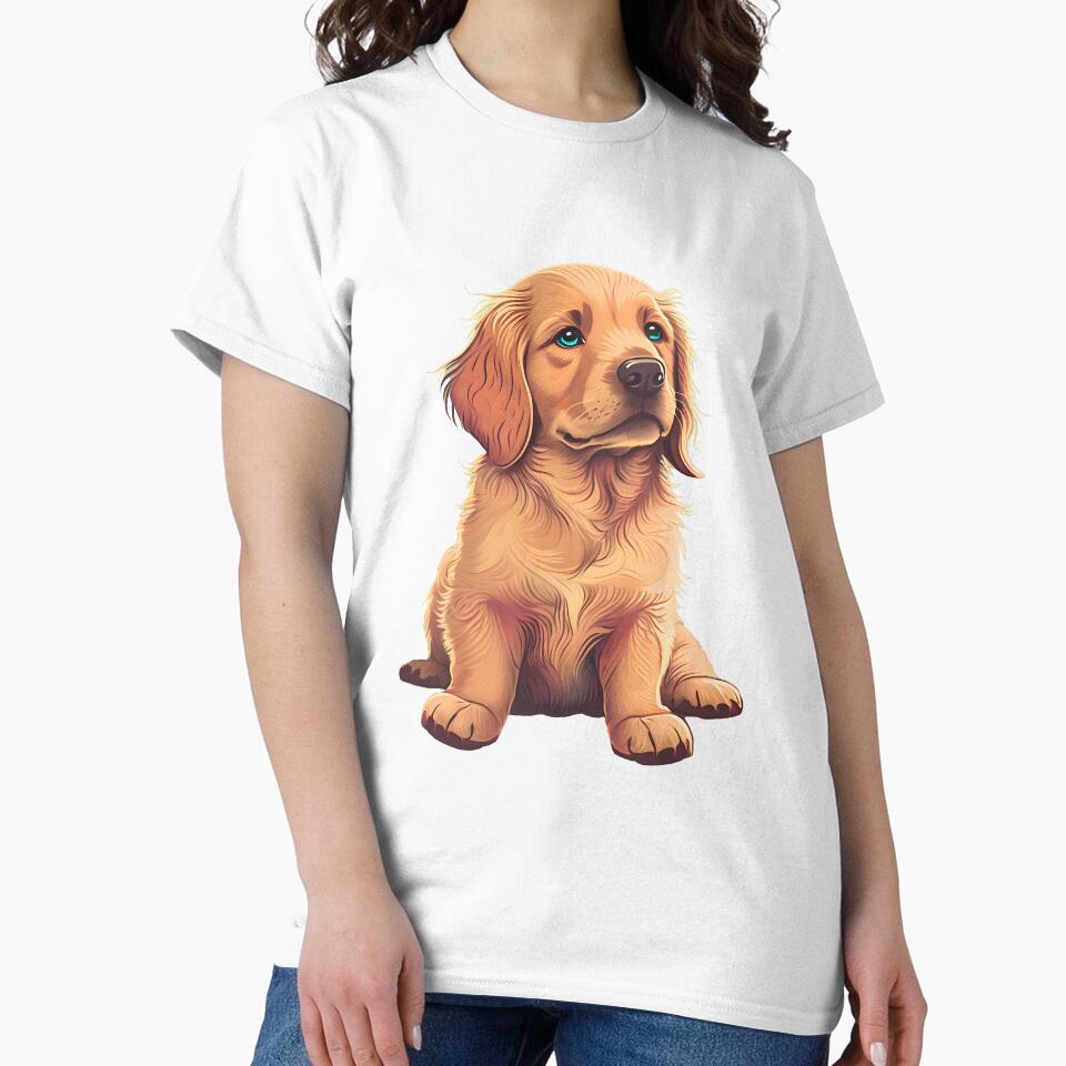 Cute Golden Retriever by AhSitckAhStick T-Shirts, Hoodie, Sweatshirt | BlankRebels.com (Image 2)