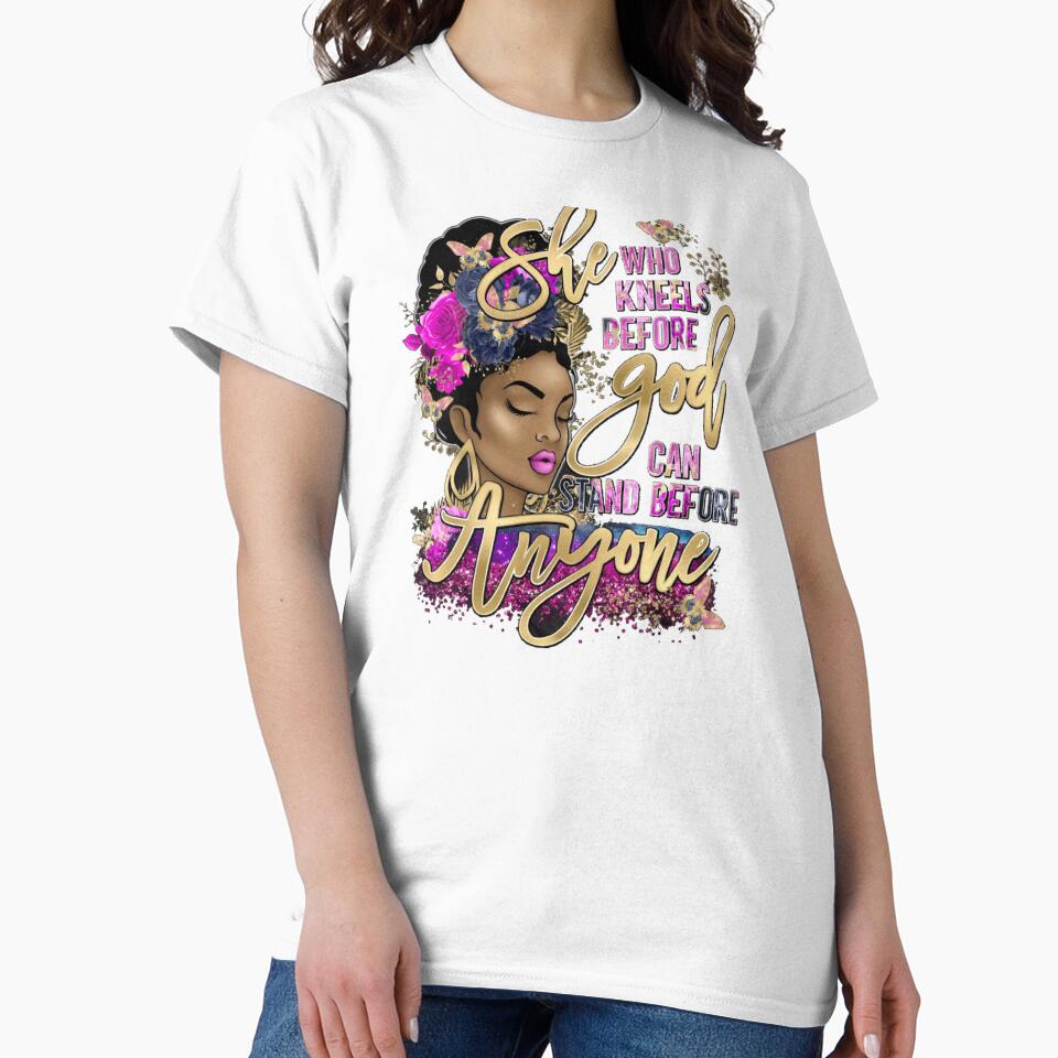 She Who Kneels Before God Can Stand Before Anyone Birthday by Gamicnum T-Shirts, Hoodie, Sweatshirt (Image 2)