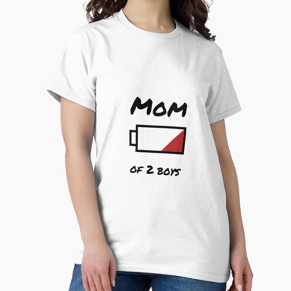 Mom of 2 boys low battery by cleite04 T-Shirts, Hoodie, Sweatshirt | BlankRebels.com (Image 2)