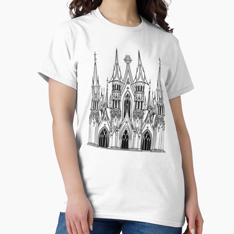 Gothic Castle Ornament by AlexLineArt T-Shirts, Hoodie, Sweatshirt | BlankRebels.com (Image 2)