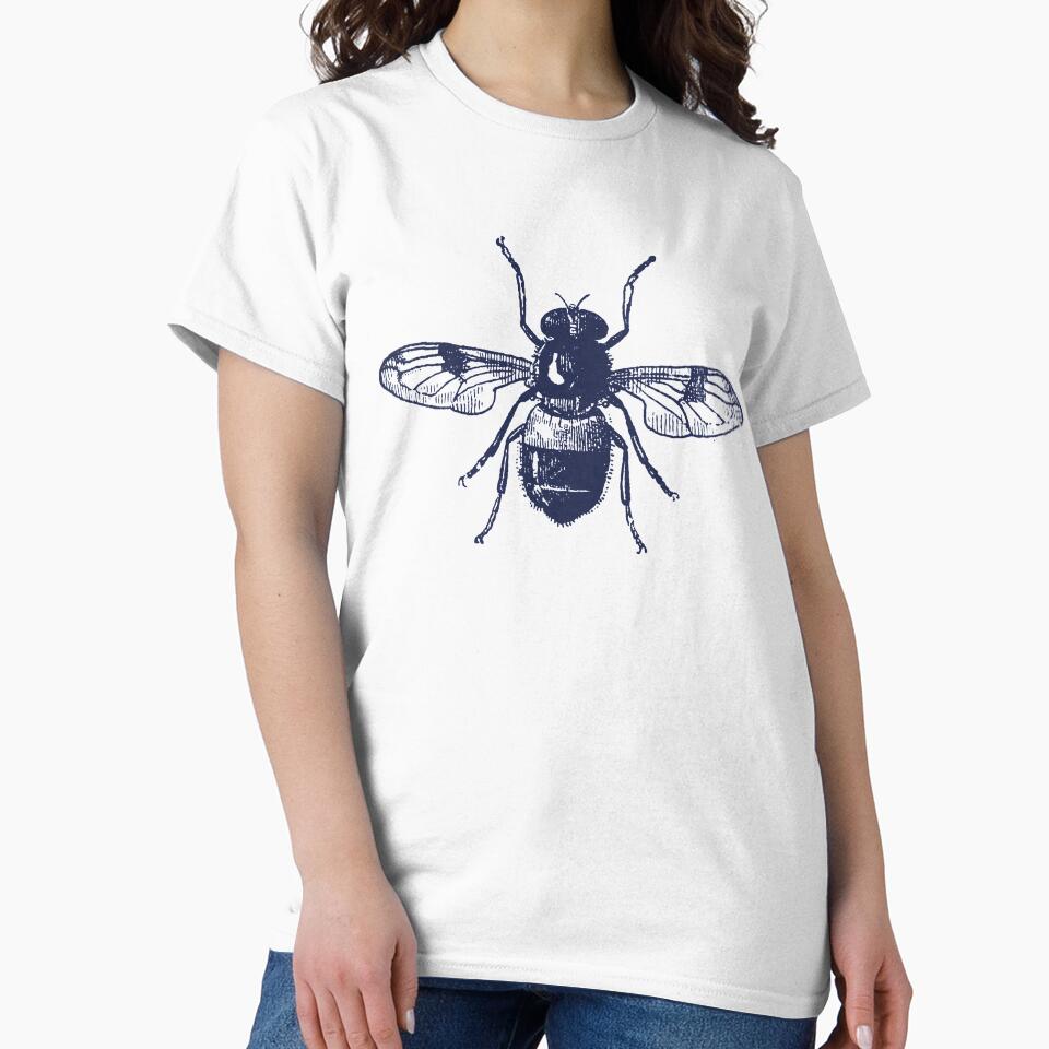 Vintage bee dark academia navy and cream by neopop T-Shirts, Hoodie, Sweatshirt | BlankRebels.com (Image 2)