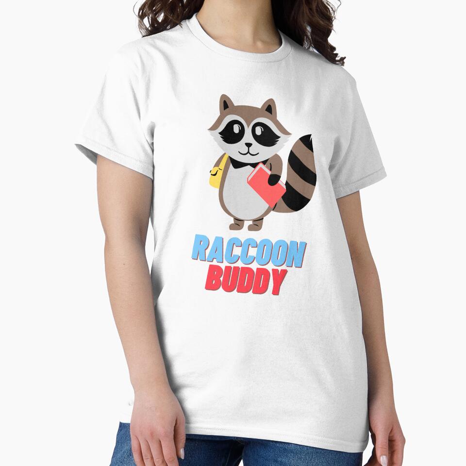 Little Raccoon Buddy | Raccoon Cut | Raccoon To School by stamppiyathat T-Shirts, Hoodie, Sweatshirt (Image 2)