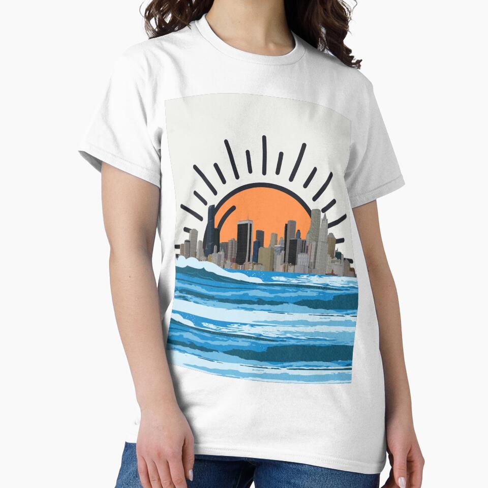 Sunset Over Newyork city,city sunset,cityscape sunset,Beach Sunset Sky, by Tamas Das T-Shirts, Hoodie, Sweatshirt (Image 2)