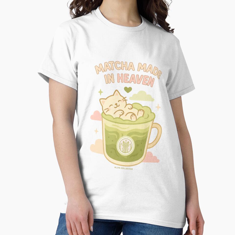 Matcha Made in Heaven – Relaxing Cat in Iced Matcha by MLynCollective T-Shirts, Hoodie, Sweatshirt (Image 2)