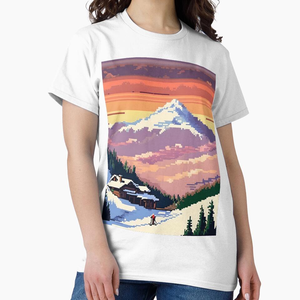 Pixelated Mountain Peak Abstract Art by Esterlane T-Shirts, Hoodie, Sweatshirt | BlankRebels.com (Image 2)