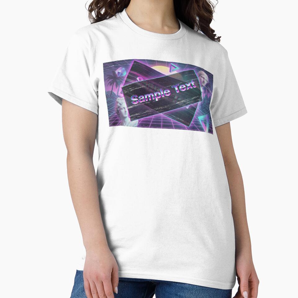 Sample Text Vaporwave Aesthetic Glitch by Gihon Mirth T-Shirts, Hoodie, Sweatshirt | BlankRebels.com (Image 2)