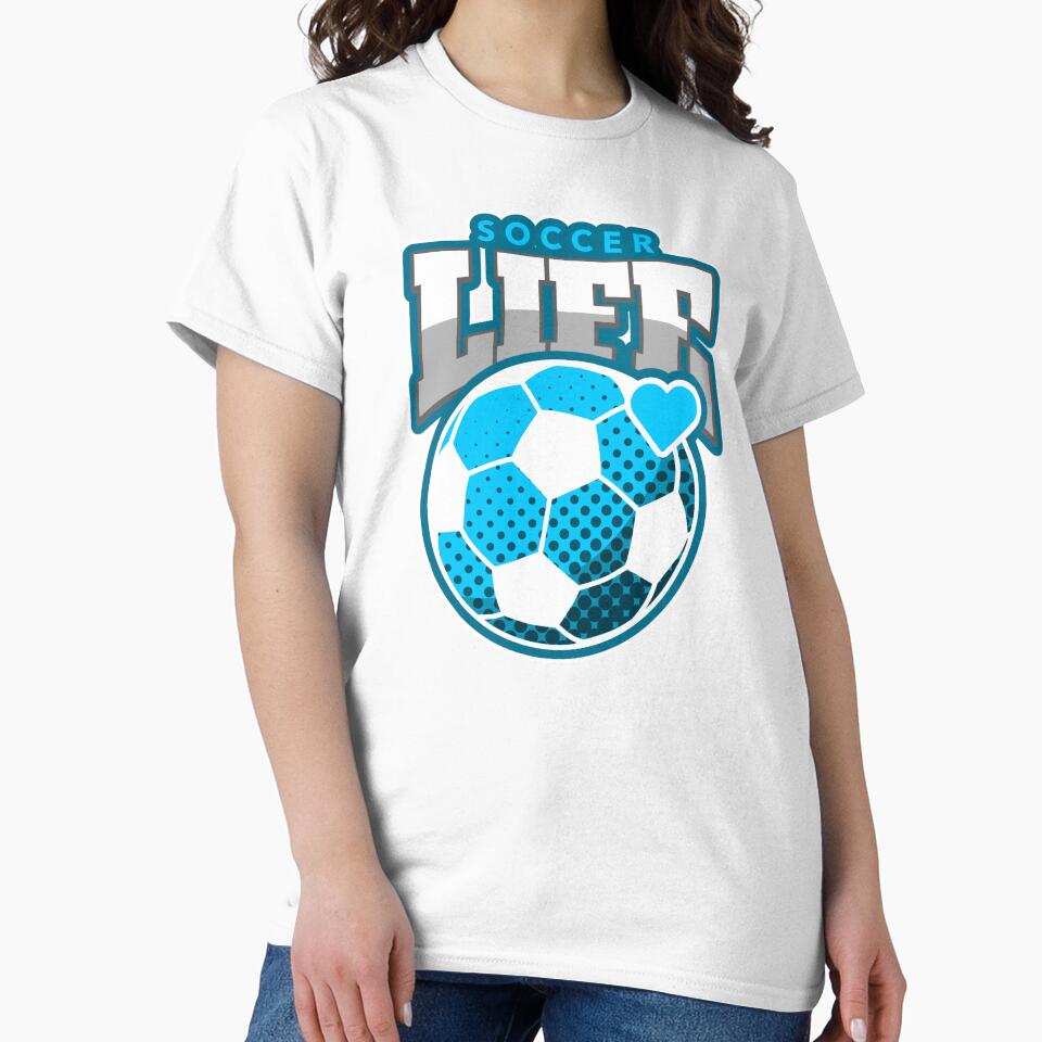 Soccer Life-Blu and Wt hrt by VJKTees
