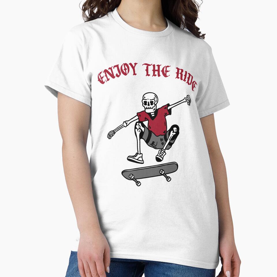 Enjoy the ride funny Skeleton skull skateboarding by Mansn T-Shirts, Hoodie, Sweatshirt | BlankRebels.com (Image 2)