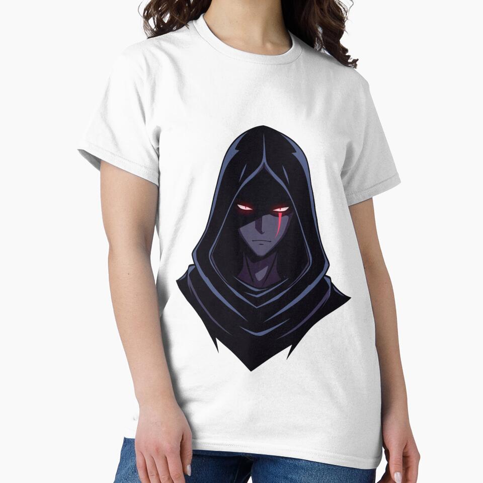 Dark Anime Hooded Character Minimal Logo Design by Animepopstudio