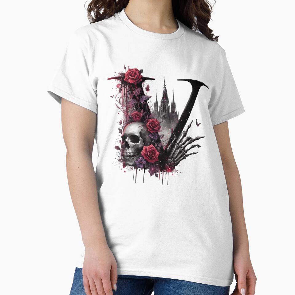 Gothic Halloween Skull and Roses V by CultDigHoriz T-Shirts, Hoodie, Sweatshirt | BlankRebels.com (Image 2)