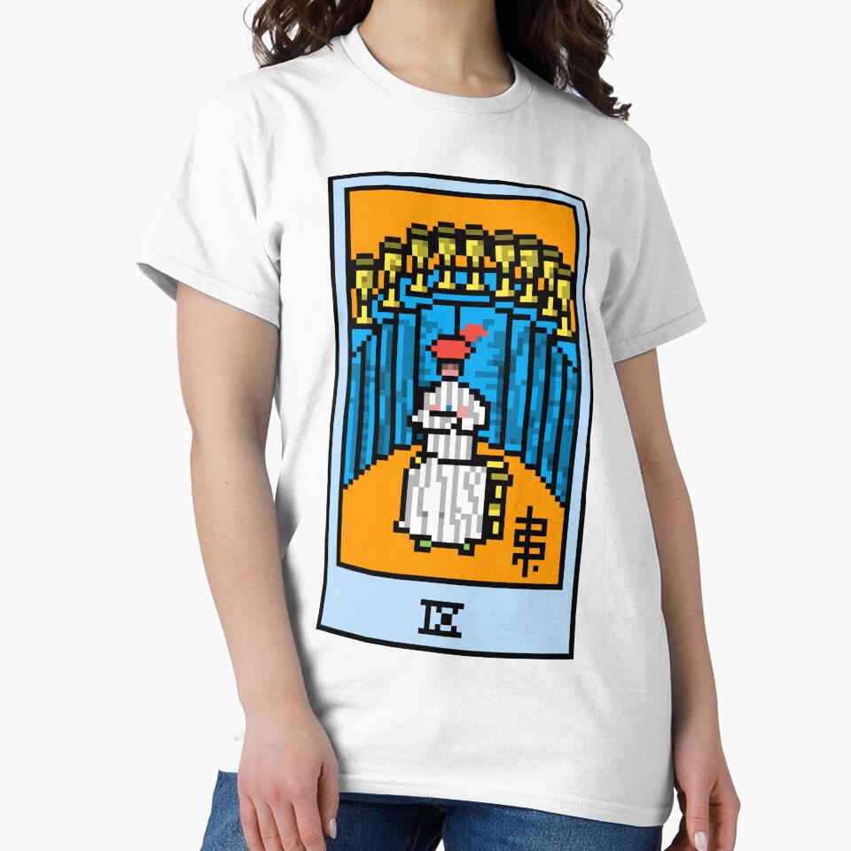 Wait, is this pixel art tarot? Yellow - Minor Arcana 'Nine of Cups' (Design for T-shirt, stickers and other... (Image 2)