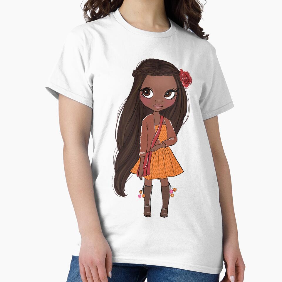 Boho style cute doll girly illustration 1 by Lalanacliparts
