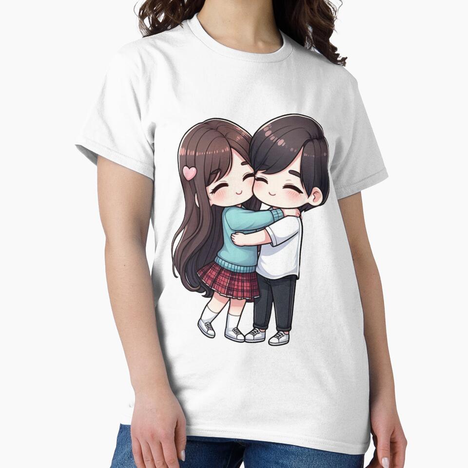Cute Couple Hugging – Romantic Love Illustration, Sweet Couple Art for Gifts & Decor by TrendyDesign159... (Image 2)