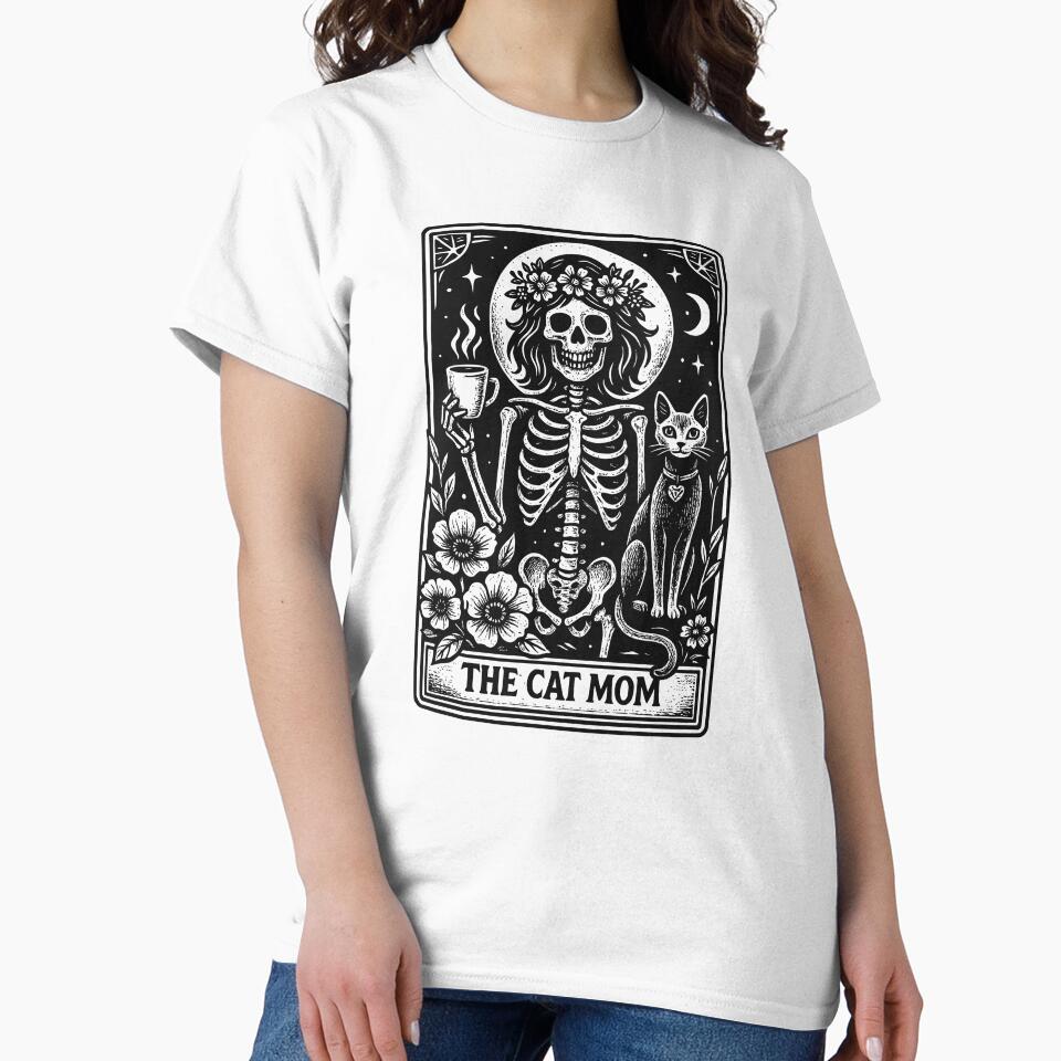 The Cat Mom Tarot Skeleton Funny Cat Lover Mother’s Day T-Shirt by JackCurtis1991 Hoodie, Sweatshirt (Image 2)
