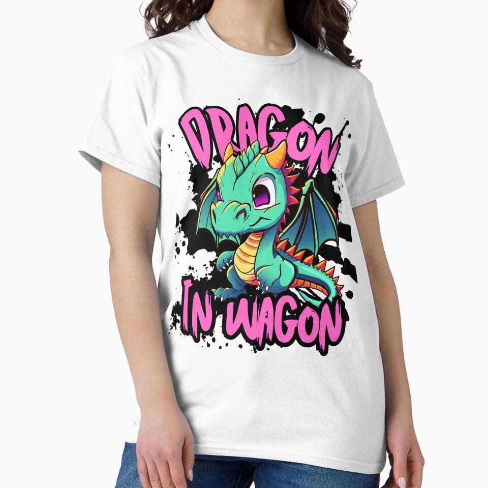 Dragon in Wagon Cute Cartoon Dragon by ChathuStrokes T-Shirts, Hoodie, Sweatshirt | BlankRebels.com (Image 2)