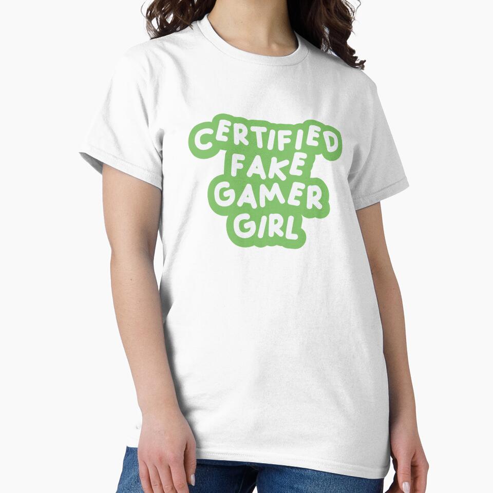 Certified Fake Gamer Girl Green & White by FakeGamerGirls T-Shirts, Hoodie, Sweatshirt | BlankRebels.com (Image 2)