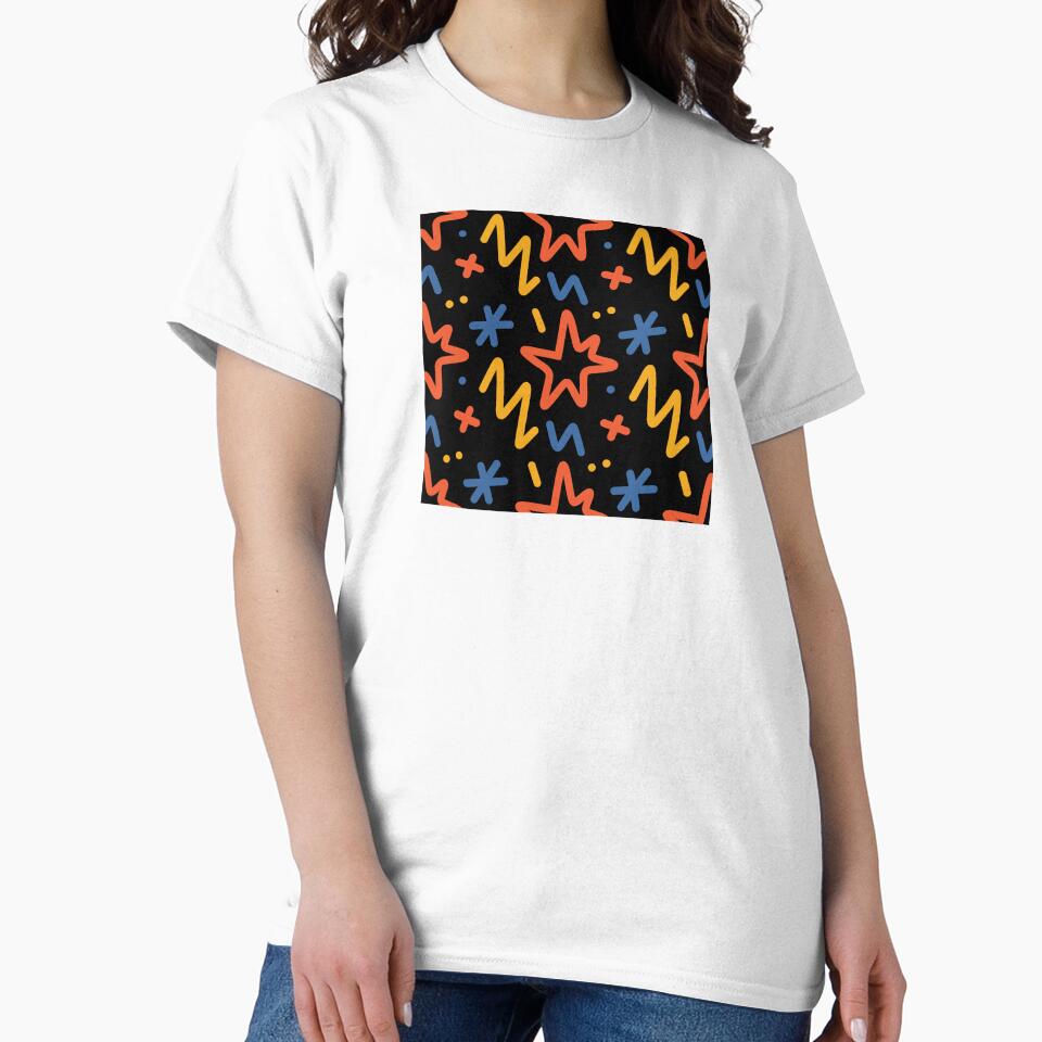 Abstract simple minimal line doodle colorful scribble pattern by TNwandesignart T-Shirts, Hoodie, Sweatshirt (Image 2)