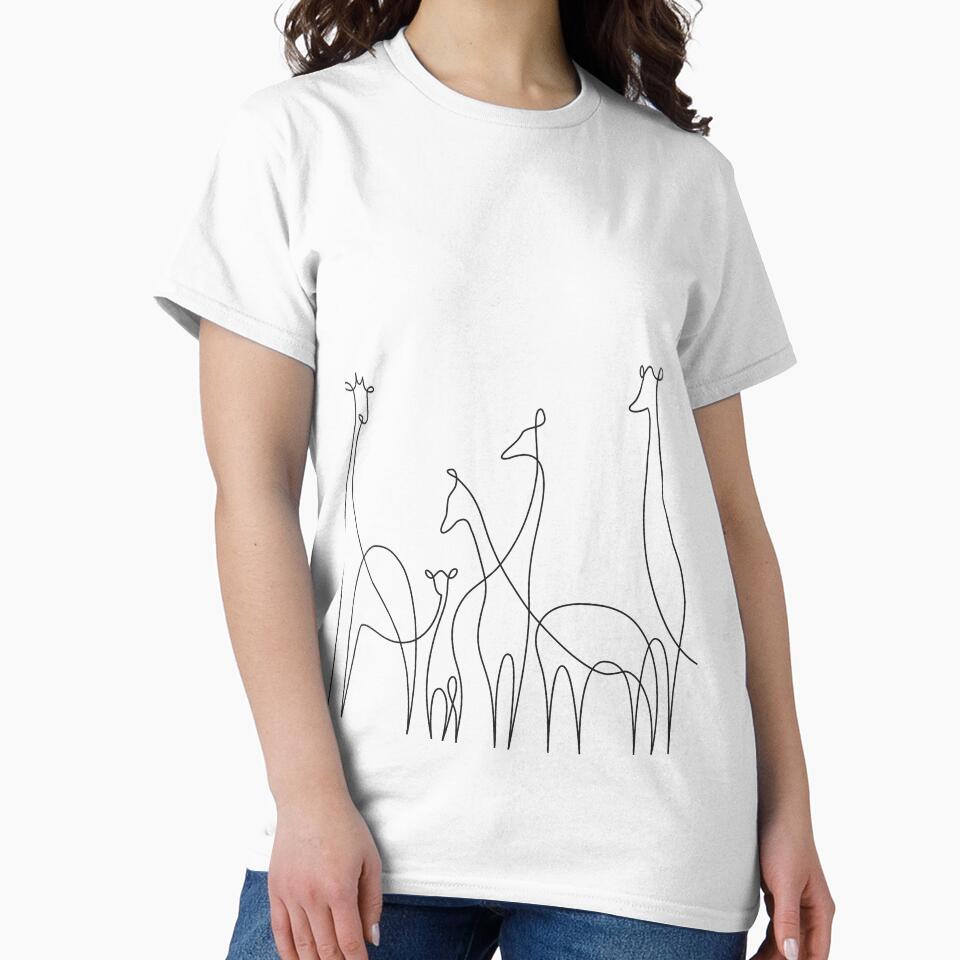 Printable One Line Abstract Giraffe by Tinteria T-Shirts, Hoodie, Sweatshirt | BlankRebels.com (Image 2)
