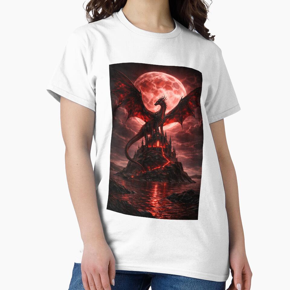 Blood Moon Dragon – Dark Gothic Fantasy Castle Art by DrakariArt T-Shirts, Hoodie, Sweatshirt | BlankRebels.com (Image 2)