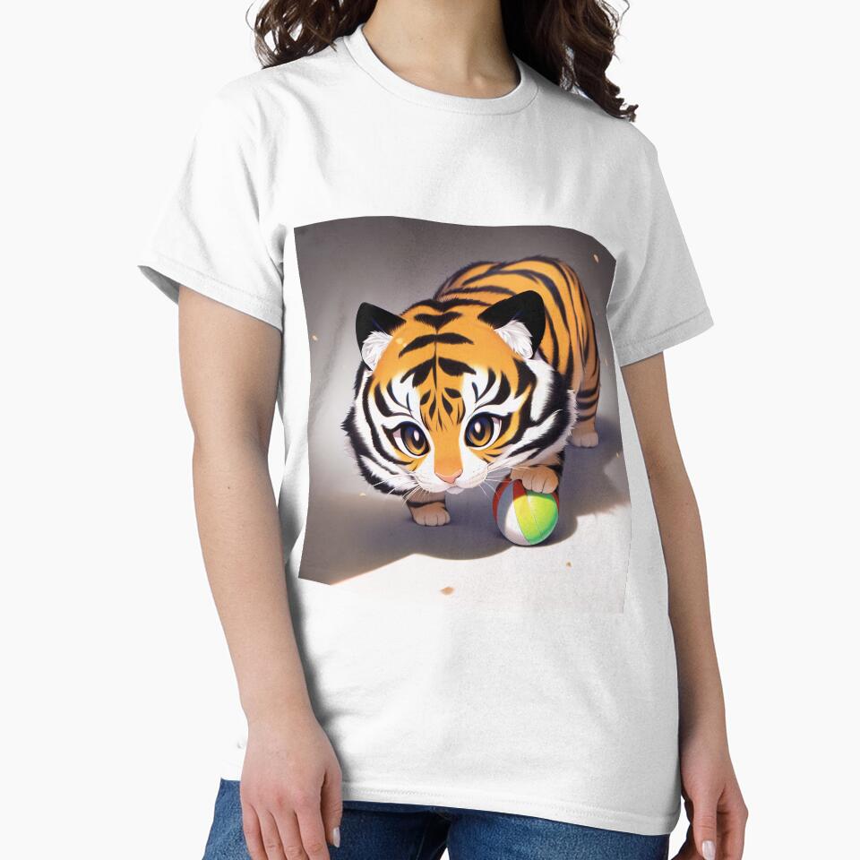Cute Baby Tiger Playing With Ball by BAYFAIRE