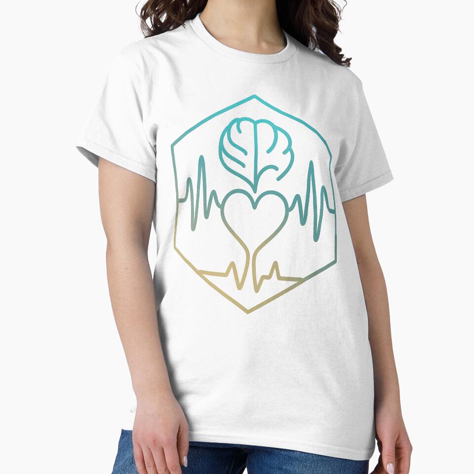 Music Therapy Soundwave Brain Heart – Minimalist Hex-Art T-Shirt & Hoodie Design by TONSNAP Sweatshirt (Image 2)