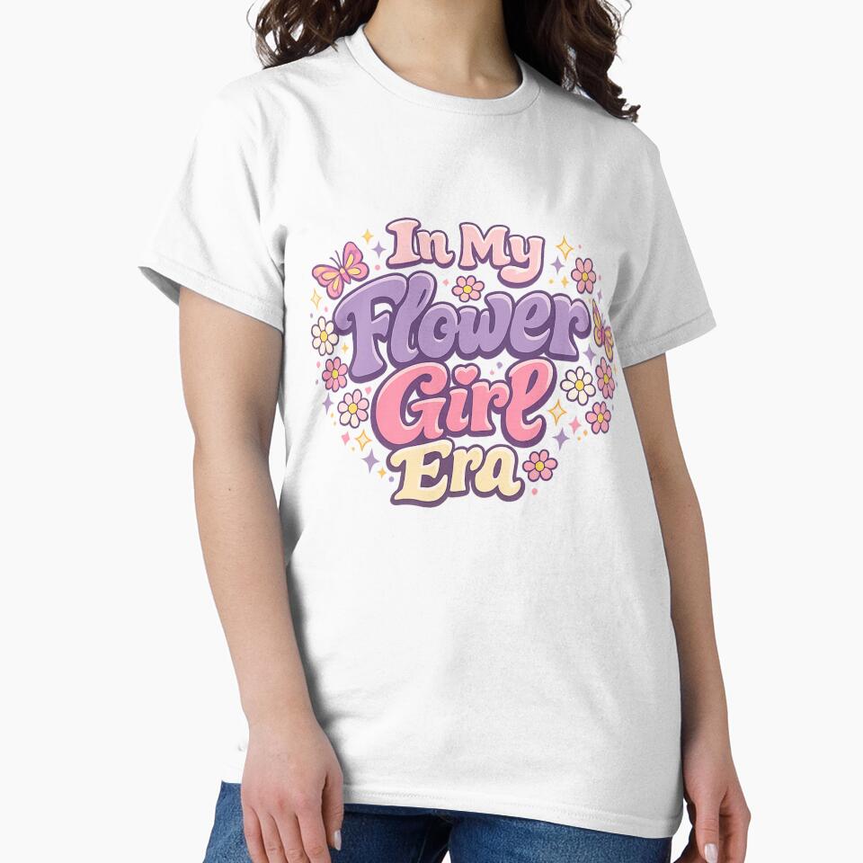 In My Flower Girl Era | Cute Pastel Floral Aesthetic Design by JLMWorks T-Shirts, Hoodie, Sweatshirt (Image 2)