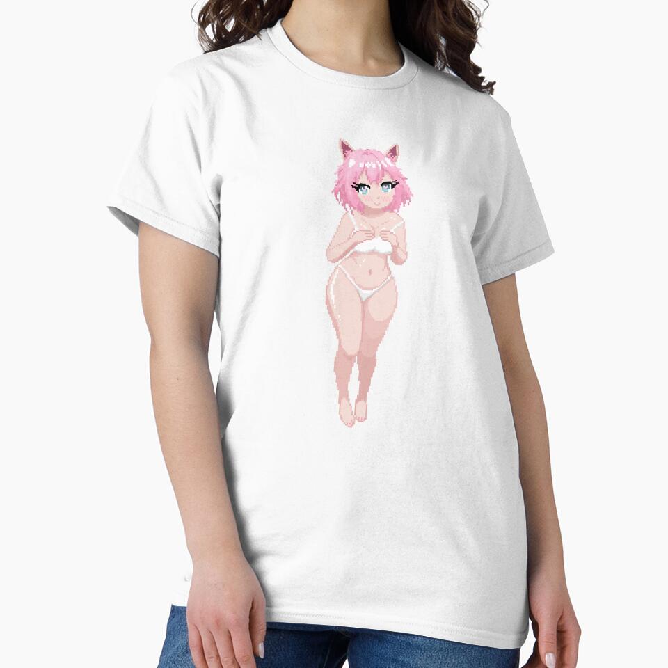 Cute lewd pixel art cat girl by WisteriaStore T-Shirts, Hoodie, Sweatshirt | BlankRebels.com (Image 2)