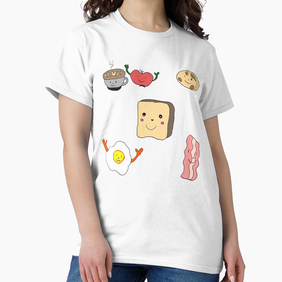 Kawaii Breakfast Friends  Cute Coffee, Pancakes & Eggs Illustration by Najomiartstudio T-Shirts, Hoodie, Sweatshirt (Image 2)