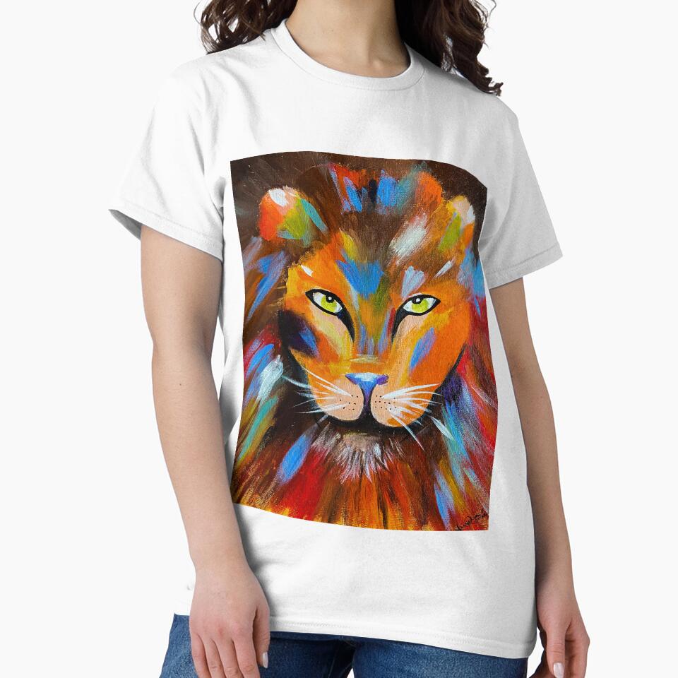 Lion "Colour Me King" Abstract Painting by AureliaReneeArt T-Shirts, Hoodie, Sweatshirt | BlankRebels.com (Image 2)
