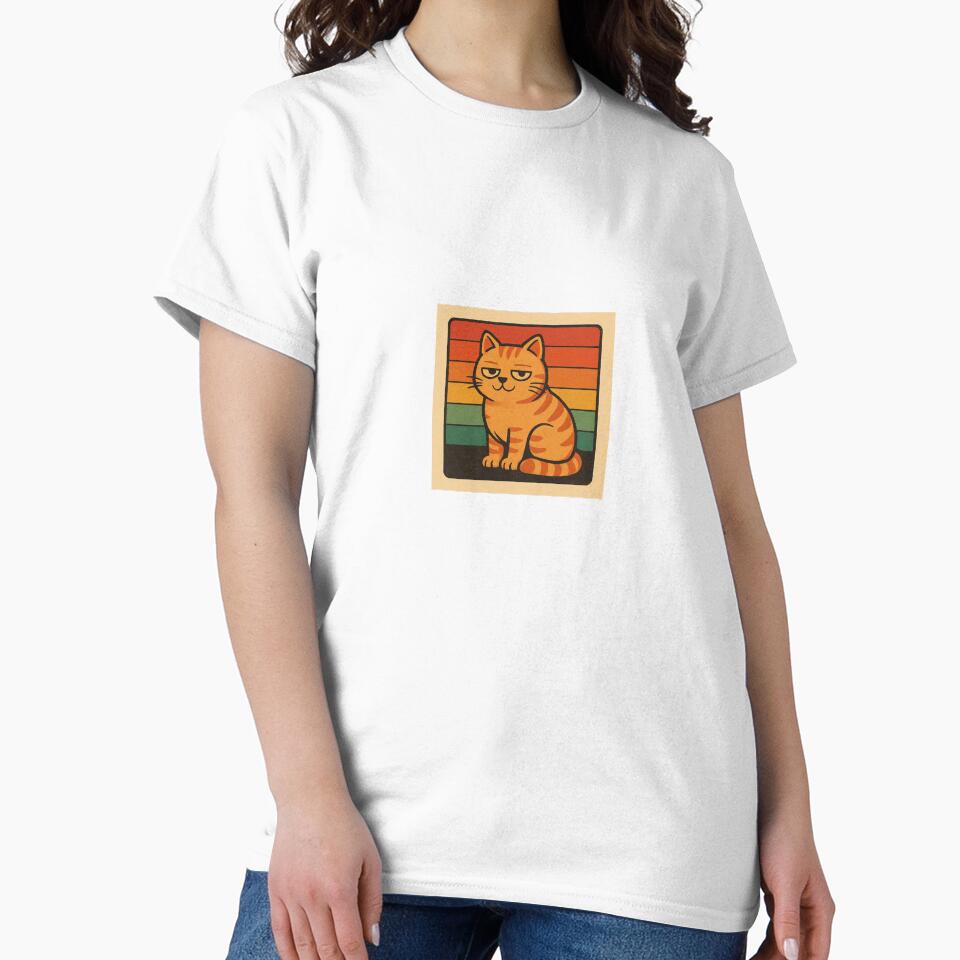 Retro Cool Cat – Funny Vintage Sunset Kitty Illustration by CamonicaVisual T-Shirts, Hoodie, Sweatshirt (Image 2)