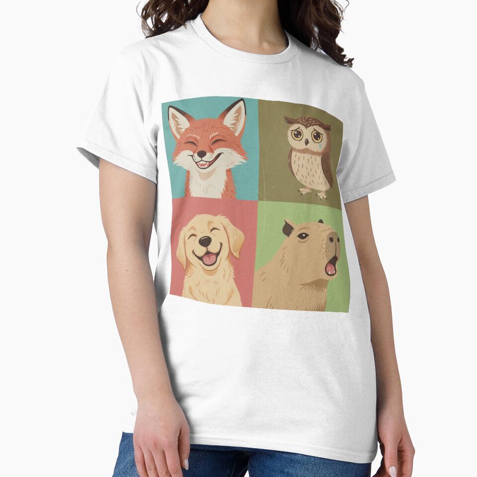Cute Animal Emotions Aesthetic Fox Owl Dog Capybara by 0606PM T-Shirts, Hoodie, Sweatshirt | BlankRebels.com (Image 2)