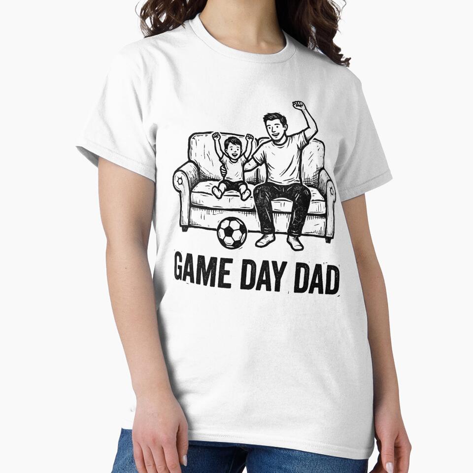 Game Day Dad Funny Soccer Father Son Shirt by TeNovaStudio