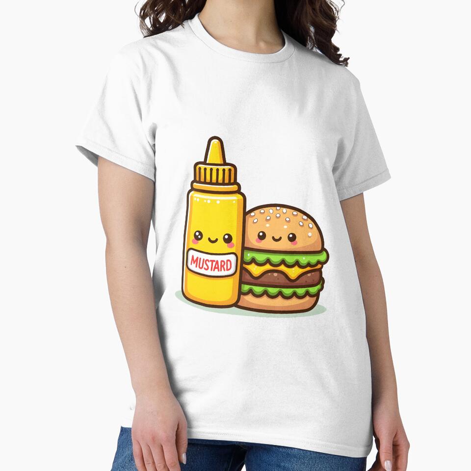 Kawaii Burger Sitting Beside Mustard Bottle by CanvasCutie T-Shirts, Hoodie, Sweatshirt | BlankRebels.com (Image 2)