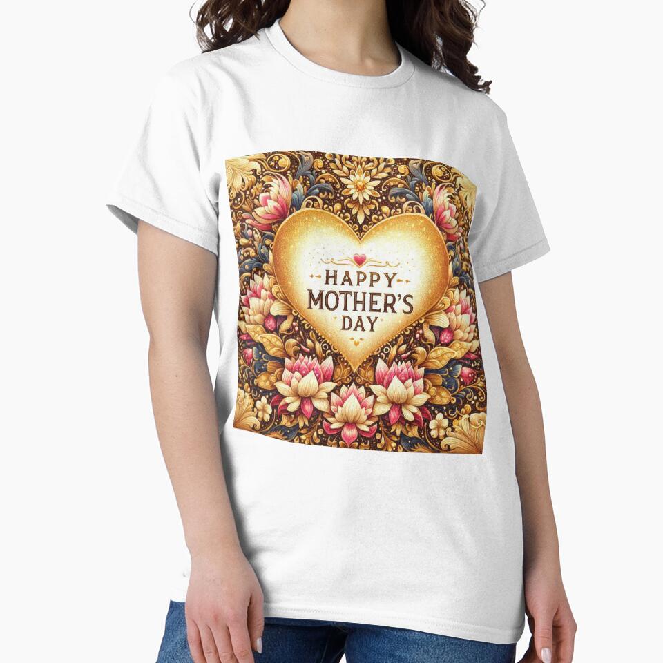 Happy Mothers Day golden heart of a mother by Illuministique T-Shirts, Hoodie, Sweatshirt | BlankRebels.com (Image 2)