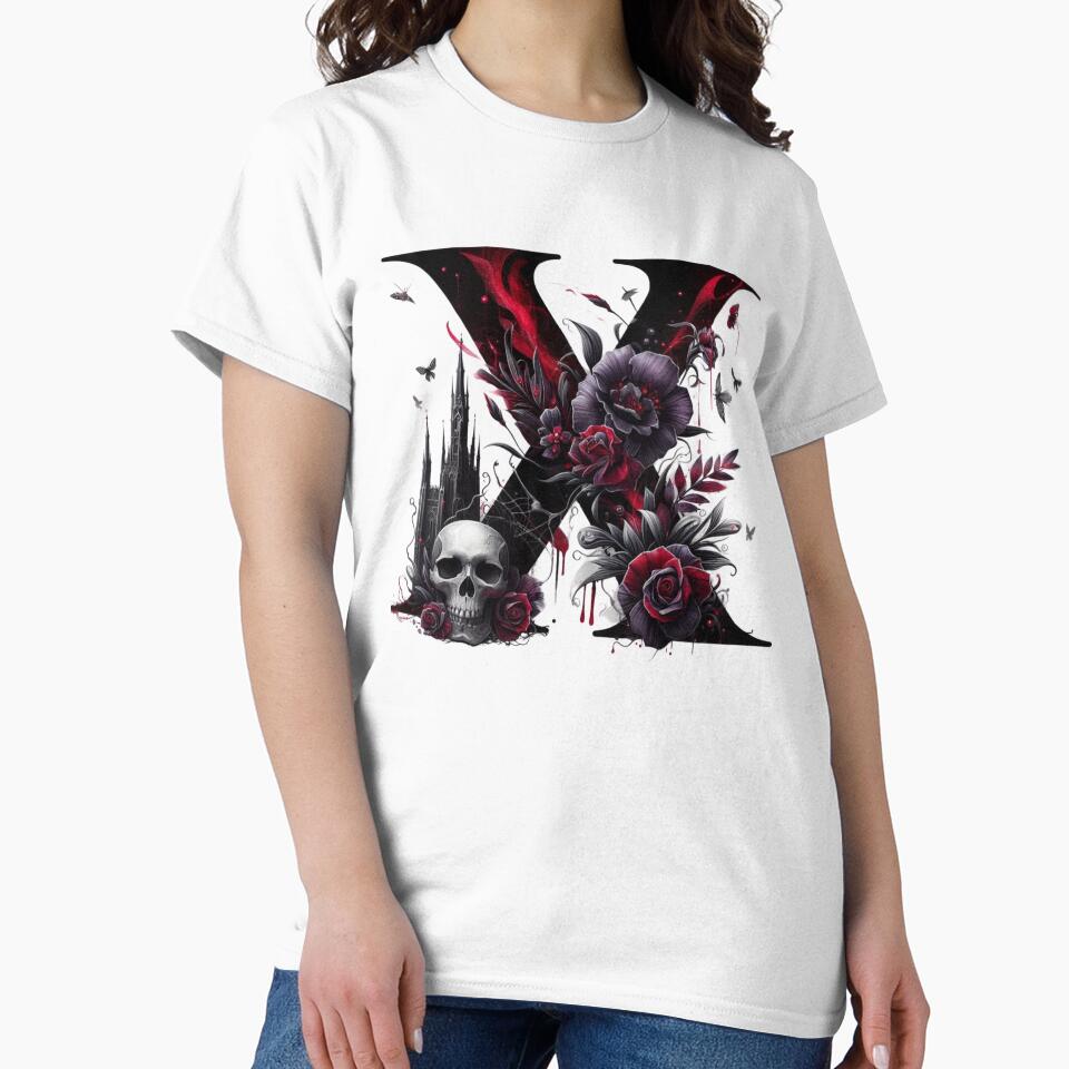 Gothic Halloween Skull and Roses X by CultDigHoriz T-Shirts, Hoodie, Sweatshirt | BlankRebels.com (Image 2)