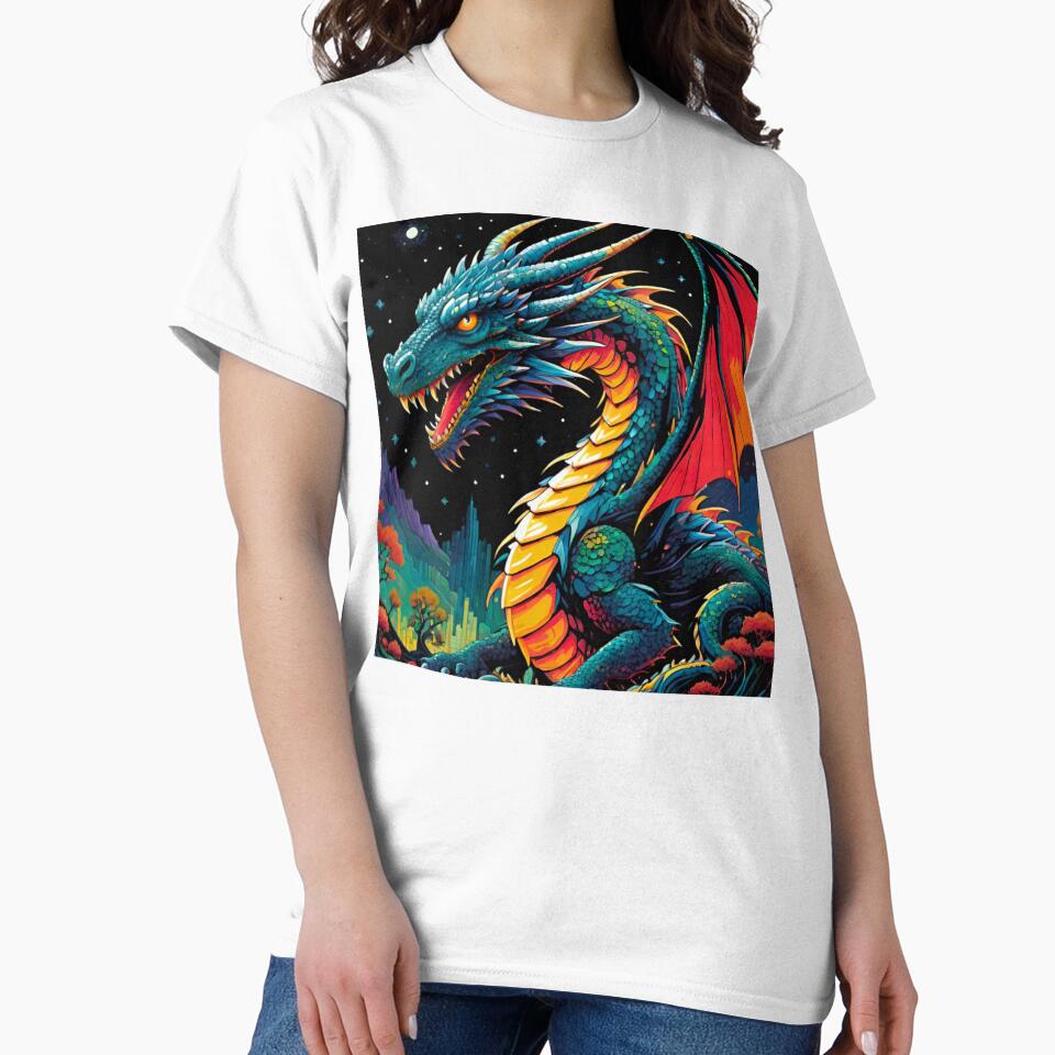 Vibrant and Detailed Dragon in Full Glory by GrizzlyCollective T-Shirts, Hoodie, Sweatshirt | BlankRebels.com (Image 2)