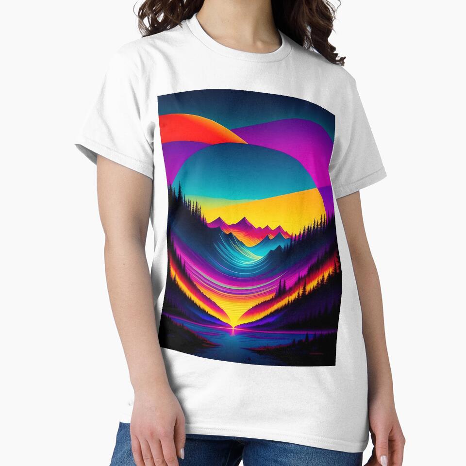Large Colorful Mountain Landscape Abstract Art by Esterlane T-Shirts, Hoodie, Sweatshirt | BlankRebels.com (Image 2)