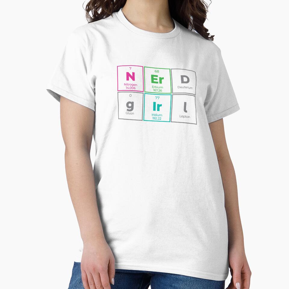 Copy of Nerd Girl Periodic Table Outline Design – Funny Science Gift by Rodney's Marketplace T-Shirts, Hoodie,... (Image 2)