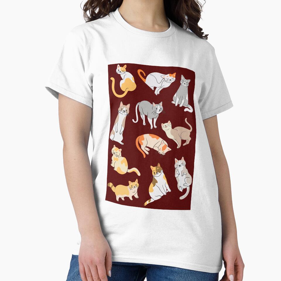Mixed Cute Cat Pattern For Cat Lovers by Moodyandmellow T-Shirts, Hoodie, Sweatshirt | BlankRebels.com (Image 2)