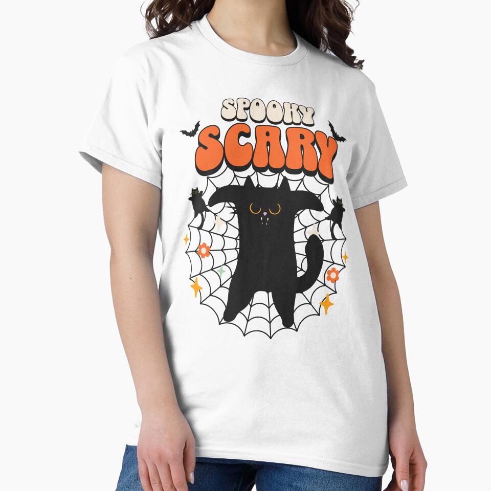 Spooky Scary Halloween Cat by HolidayFantasy T-Shirts, Hoodie, Sweatshirt | BlankRebels.com (Image 2)