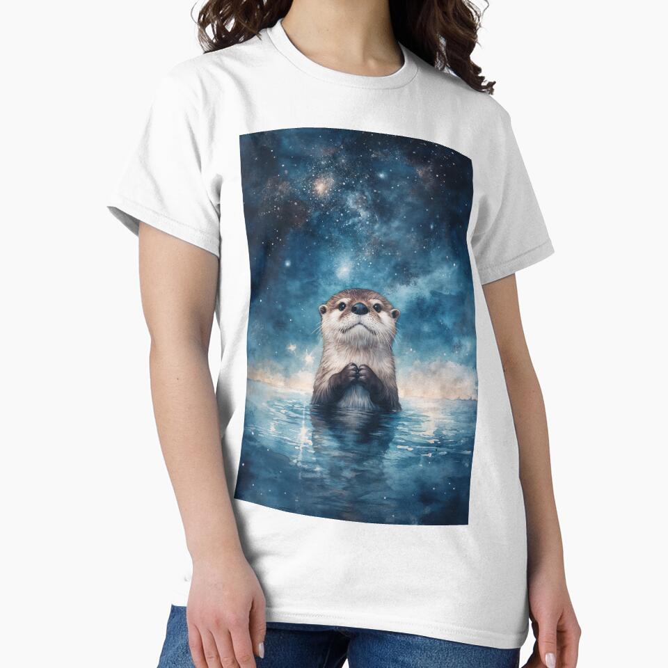 Cosmic Curiosity – Otter Beneath the Stars by AshiraCreations T-Shirts, Hoodie, Sweatshirt | BlankRebels.com (Image 2)