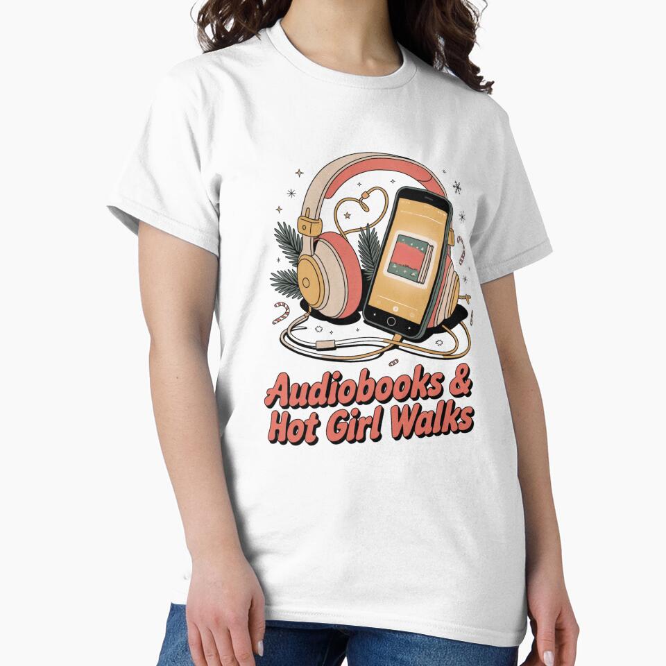 Retro Christmas Audiobooks Hot Girl Walks by Margot’s Creative World T-Shirts, Hoodie, Sweatshirt | BlankRebels.com (Image 2)