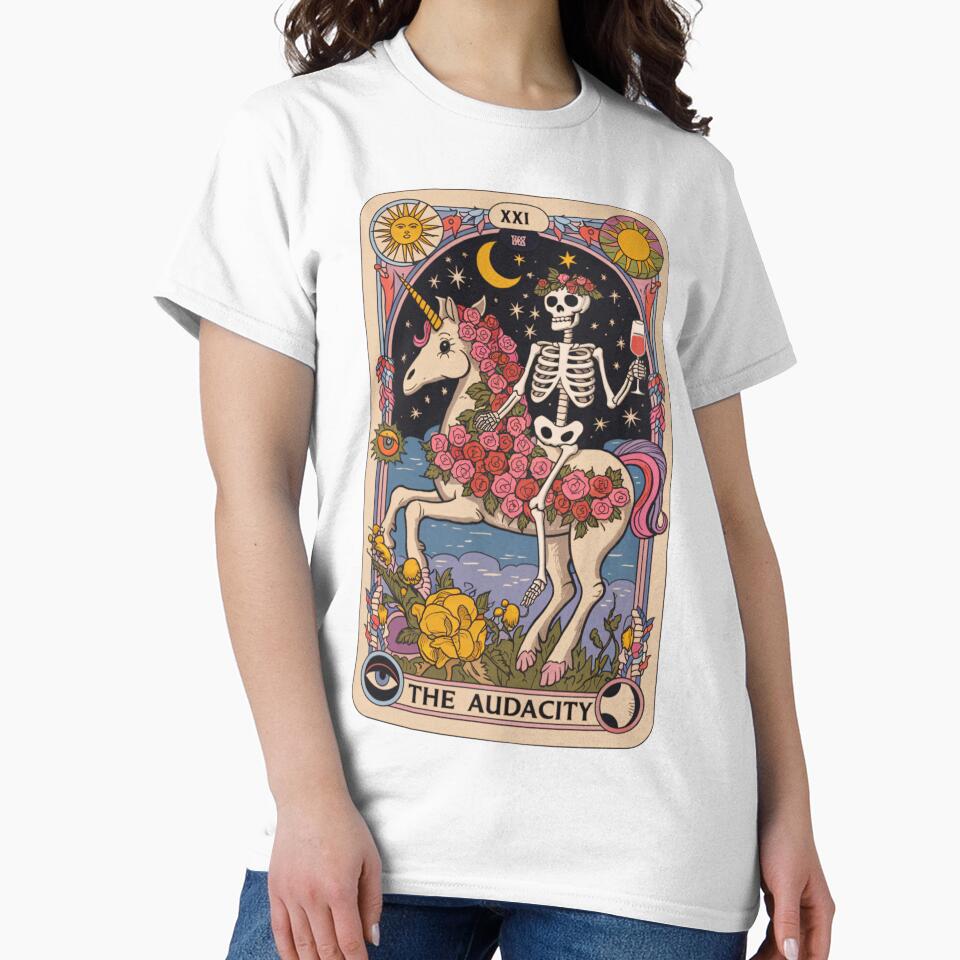 The Audacity – Skeleton on Unicorn Tarot Design by Charlietule T-Shirts, Hoodie, Sweatshirt | BlankRebels.com (Image 2)