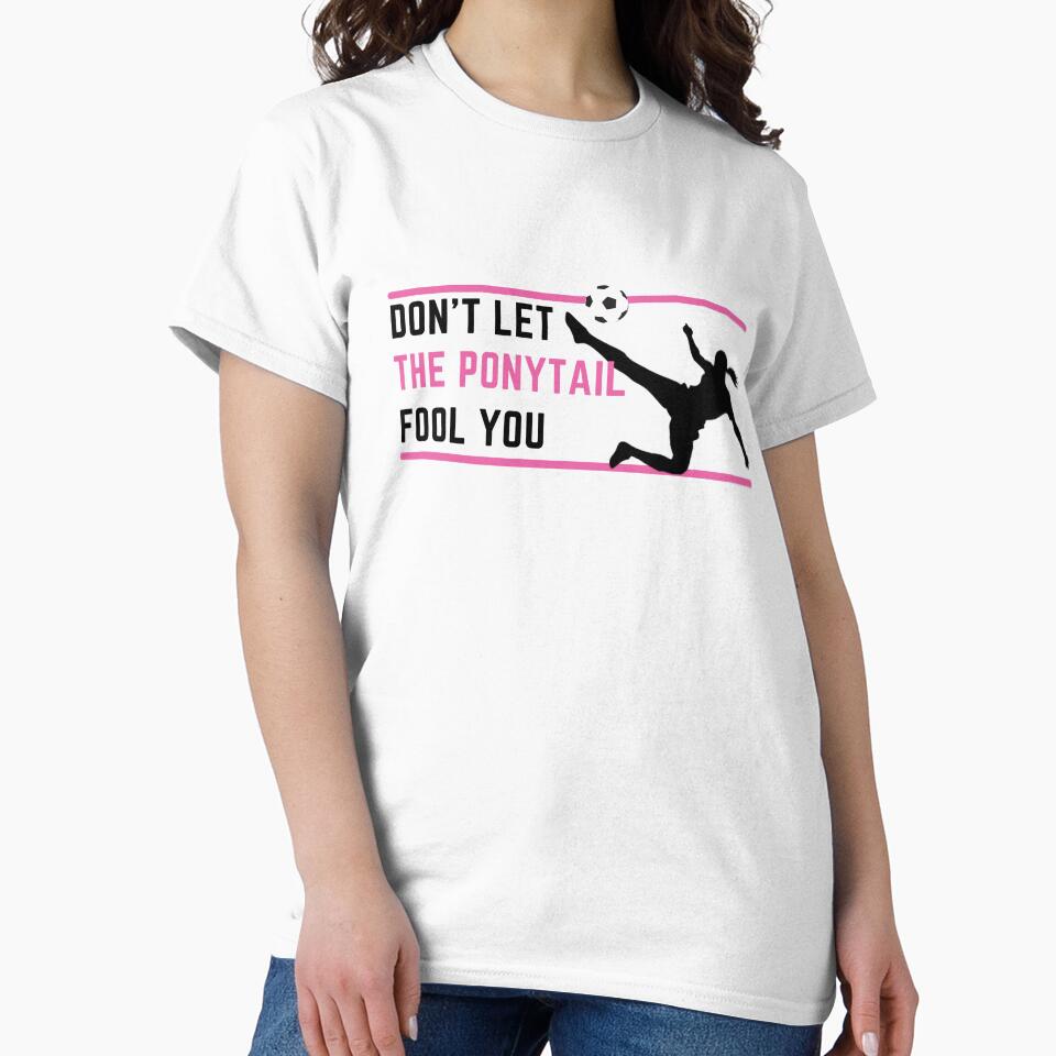 Female soccer player kicking girl silhouette / don't let the ponytail fool you by portrait4you